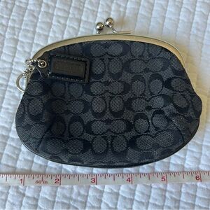 Coach Black and Gray Signature Clutch